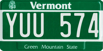 VT license plate YUU574