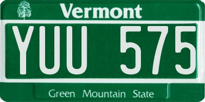 VT license plate YUU575