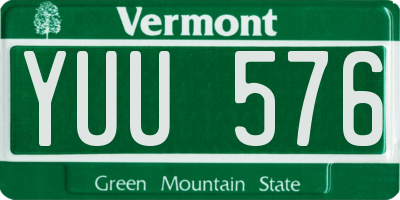 VT license plate YUU576