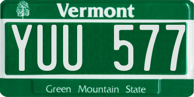 VT license plate YUU577