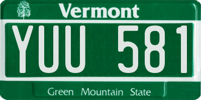 VT license plate YUU581