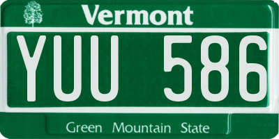 VT license plate YUU586