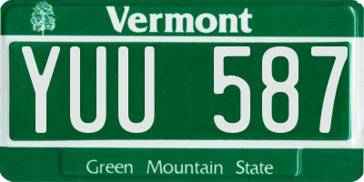 VT license plate YUU587