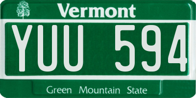 VT license plate YUU594