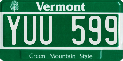 VT license plate YUU599