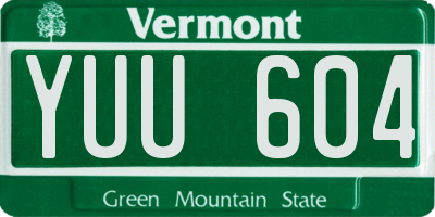 VT license plate YUU604