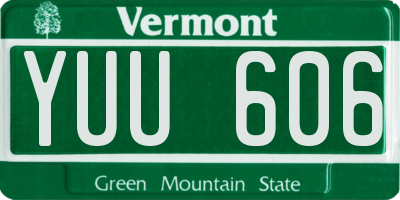 VT license plate YUU606