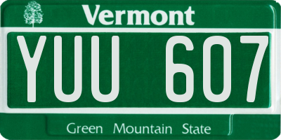 VT license plate YUU607