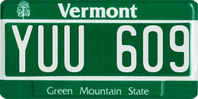 VT license plate YUU609