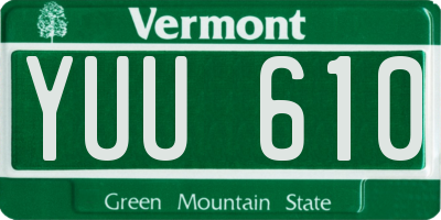 VT license plate YUU610