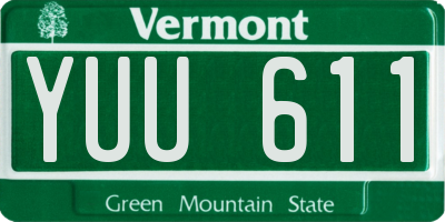 VT license plate YUU611
