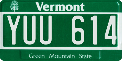 VT license plate YUU614