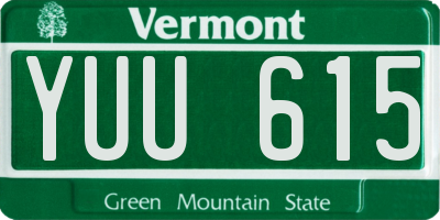 VT license plate YUU615
