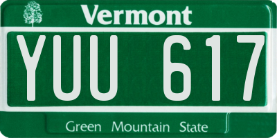 VT license plate YUU617