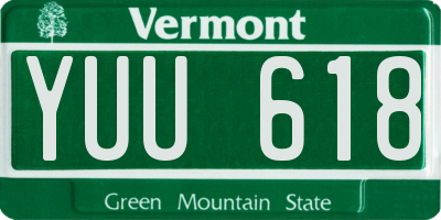 VT license plate YUU618