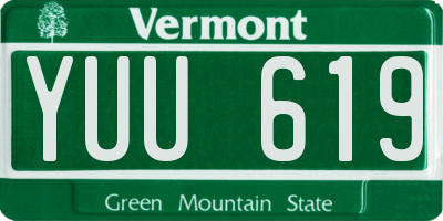 VT license plate YUU619