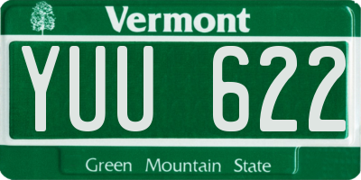 VT license plate YUU622