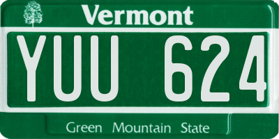 VT license plate YUU624