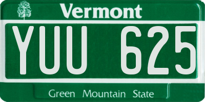 VT license plate YUU625