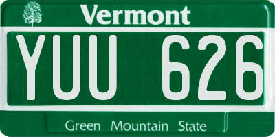 VT license plate YUU626