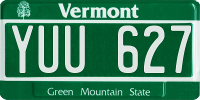VT license plate YUU627