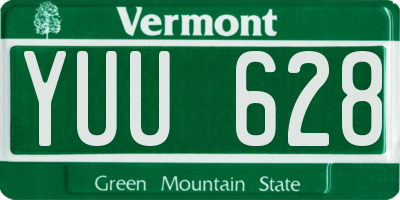VT license plate YUU628