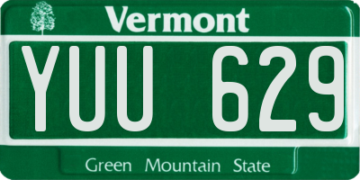 VT license plate YUU629