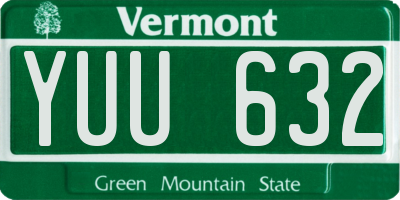 VT license plate YUU632