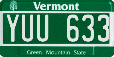 VT license plate YUU633