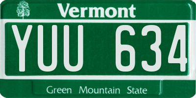 VT license plate YUU634