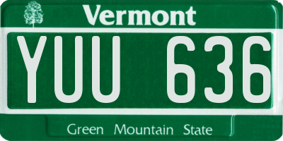 VT license plate YUU636