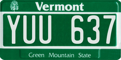 VT license plate YUU637