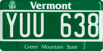 VT license plate YUU638