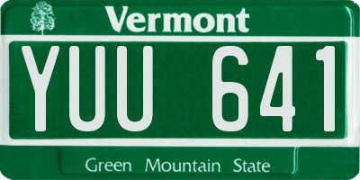 VT license plate YUU641