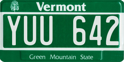 VT license plate YUU642