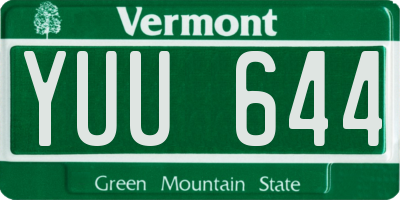 VT license plate YUU644
