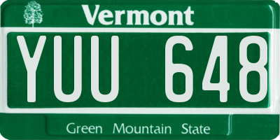 VT license plate YUU648
