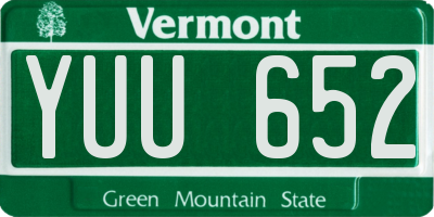 VT license plate YUU652