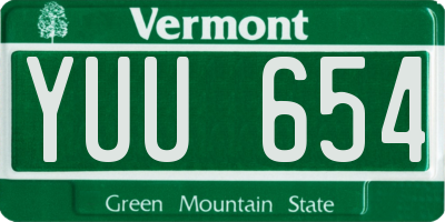 VT license plate YUU654