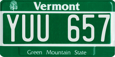 VT license plate YUU657
