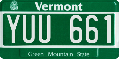VT license plate YUU661