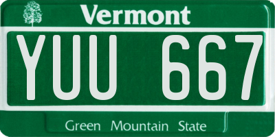 VT license plate YUU667