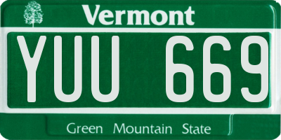 VT license plate YUU669