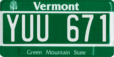 VT license plate YUU671