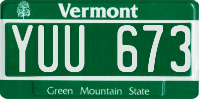VT license plate YUU673