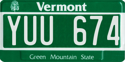 VT license plate YUU674