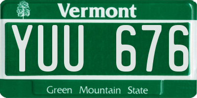 VT license plate YUU676