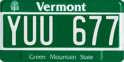 VT license plate YUU677