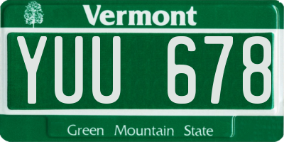 VT license plate YUU678
