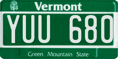 VT license plate YUU680